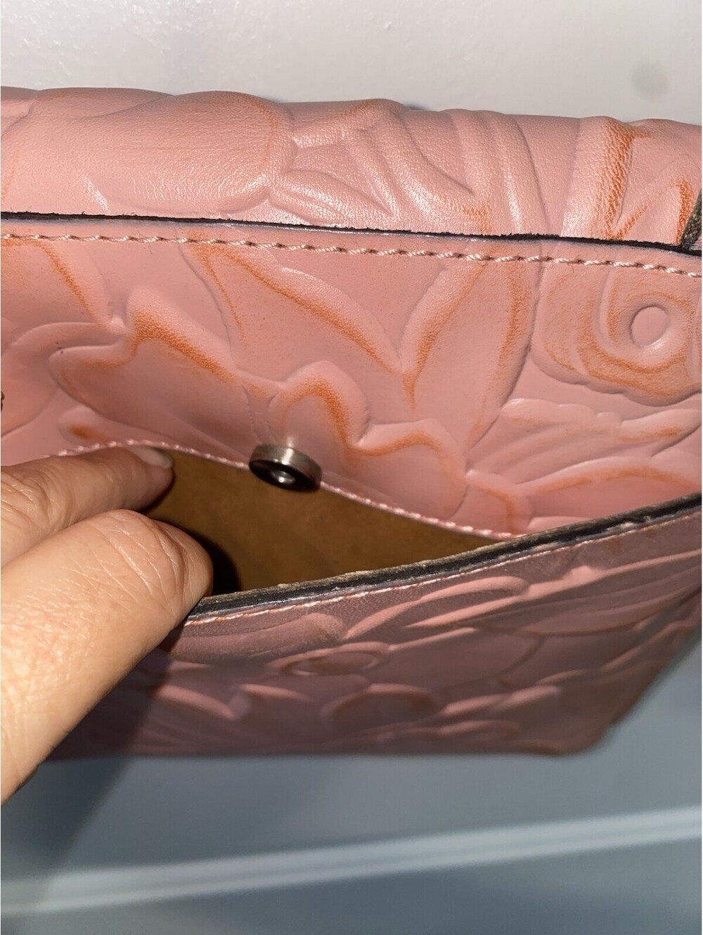 PATRICIA NASH Leather Collection Granada Floral Crossbody Blush, Pink - Picture 6 of 9